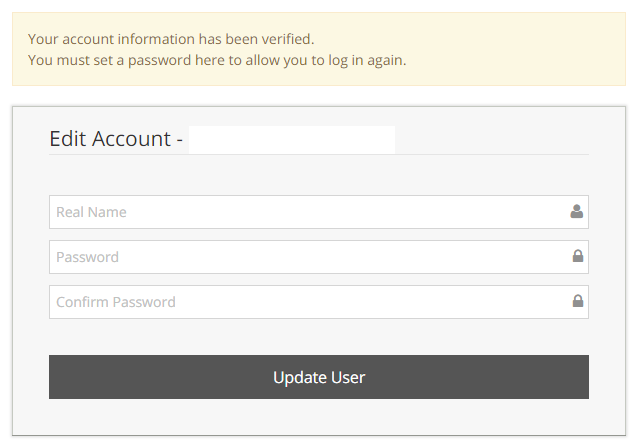 Clicking on the link in your email to enter further account information.